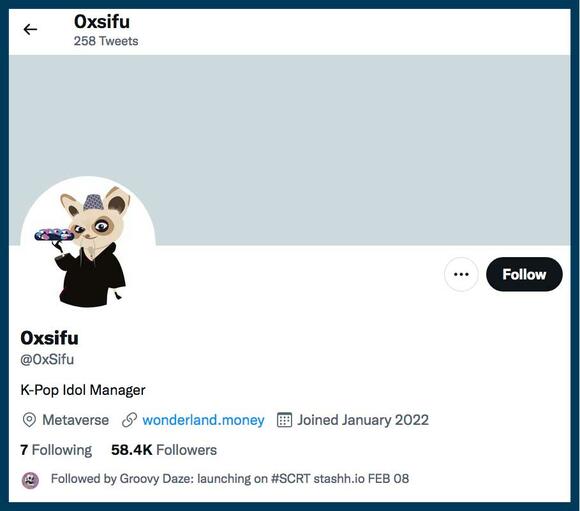 Twitter account 0xifu