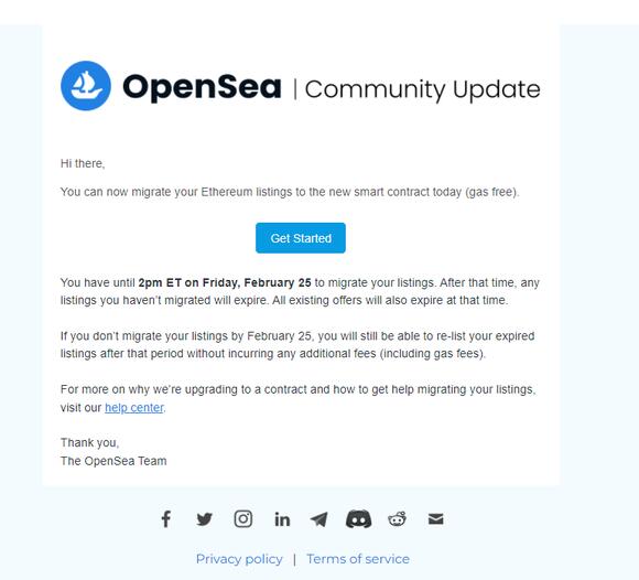 Phising e-mail OpenSea