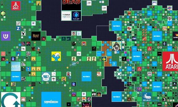 Landgoed NFT's weergeven op de Decentraland map