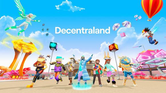 Sfeerimpressie van de metaverse in Decentraland.