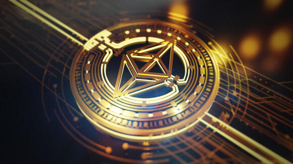 Ethereum logo goud