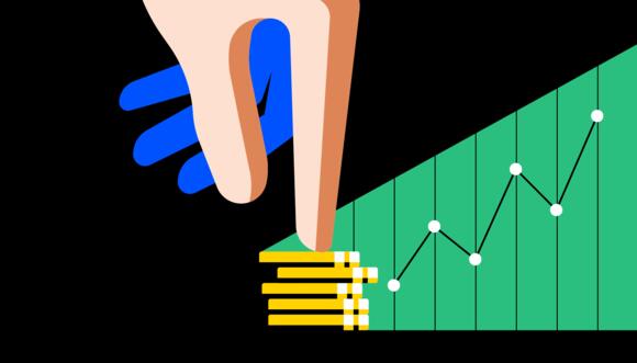 Visuele weergave van crypto staking