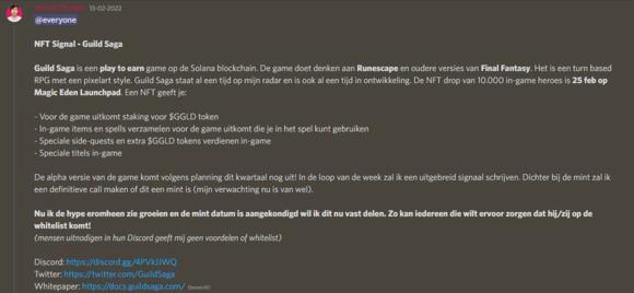 Guild Saga NFT signaal