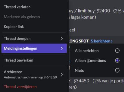 threads meldingen uitzetten