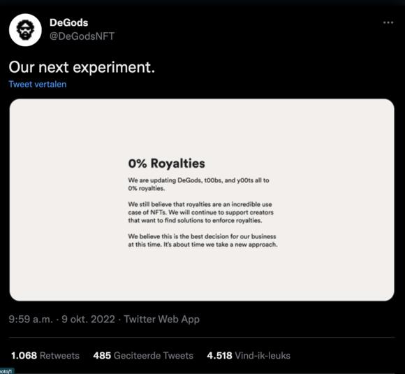 Degods Twitter 0% Royalty's