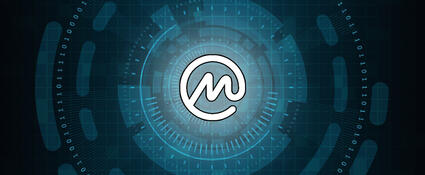 Coinmarketcap logo met data-achtergrond