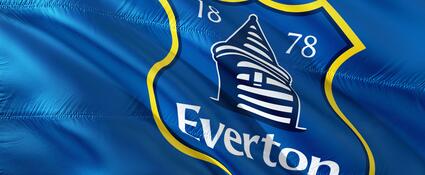 Een blauwe vlag van Everton