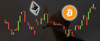 De koers van Bitcoin en Ethereum afgebeeld voor jongetje met heldencape