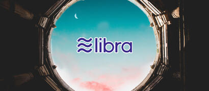 Ronde koepel met daarin het logo van de Libra-cryptocurrency